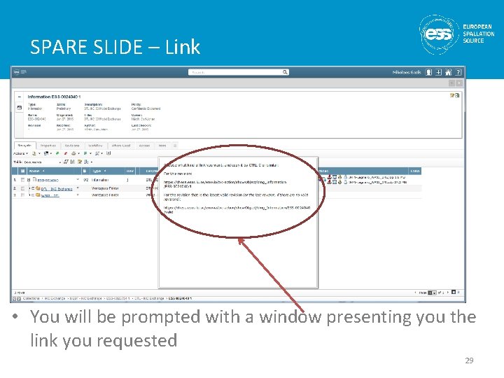 SPARE SLIDE – Link • You will be prompted with a window presenting you