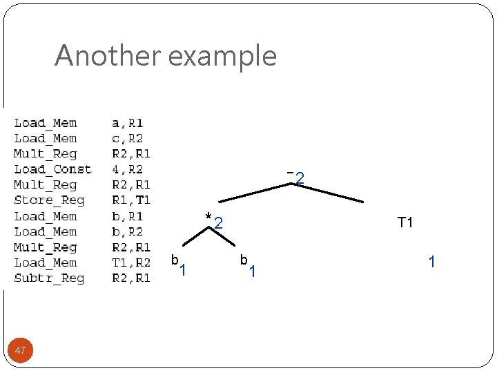 Another example -2 3 * b 1 * T 1 2 2 b 1