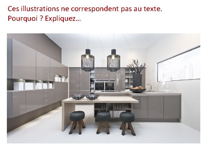 Ces illustrations ne correspondent pas au texte. Pourquoi ? Expliquez… 