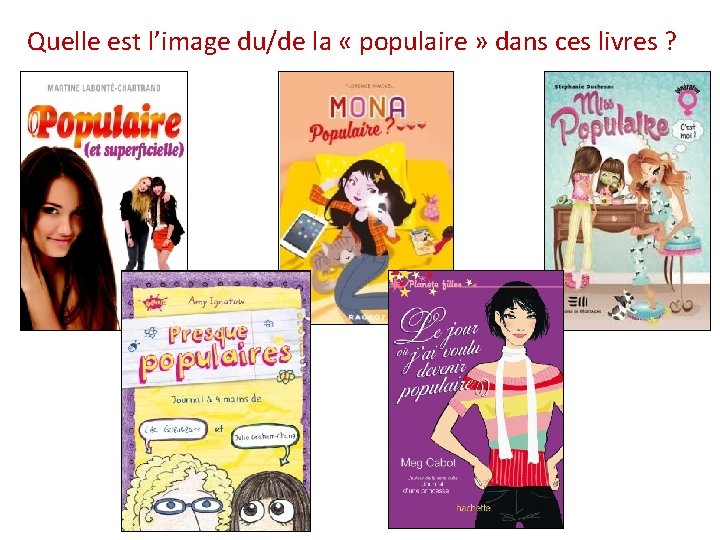 Quelle est l’image du/de la « populaire » dans ces livres ? 