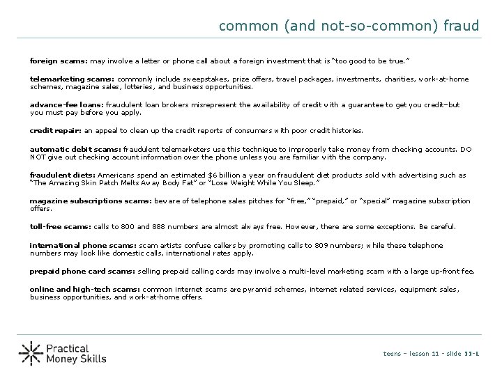 common (and not-so-common) fraud foreign scams: may involve a letter or phone call about