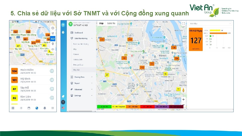 5. Chia sẻ dữ liệu với Sở TNMT và với Cộng đồng xung quanh