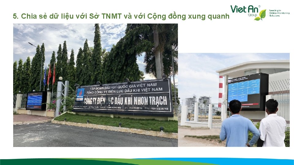 5. Chia sẻ dữ liệu với Sở TNMT và với Cộng đồng xung quanh