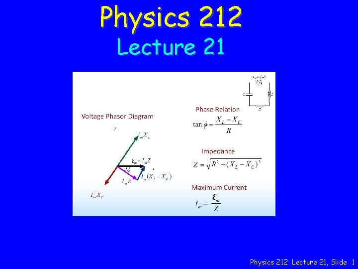 Physics 212 Lecture 21, Slide 1 