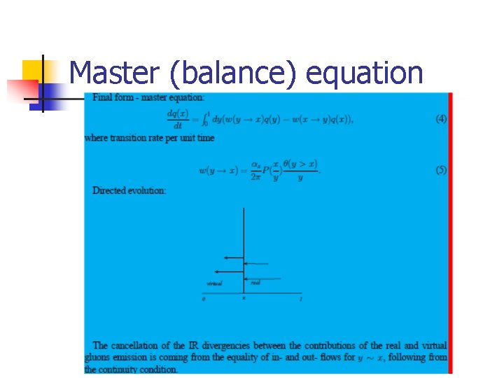 Master (balance) equation 