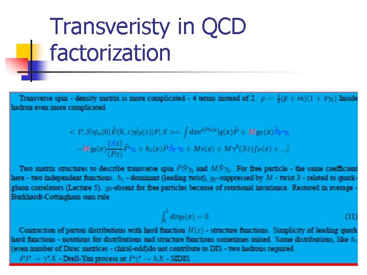 Transveristy in QCD factorization 