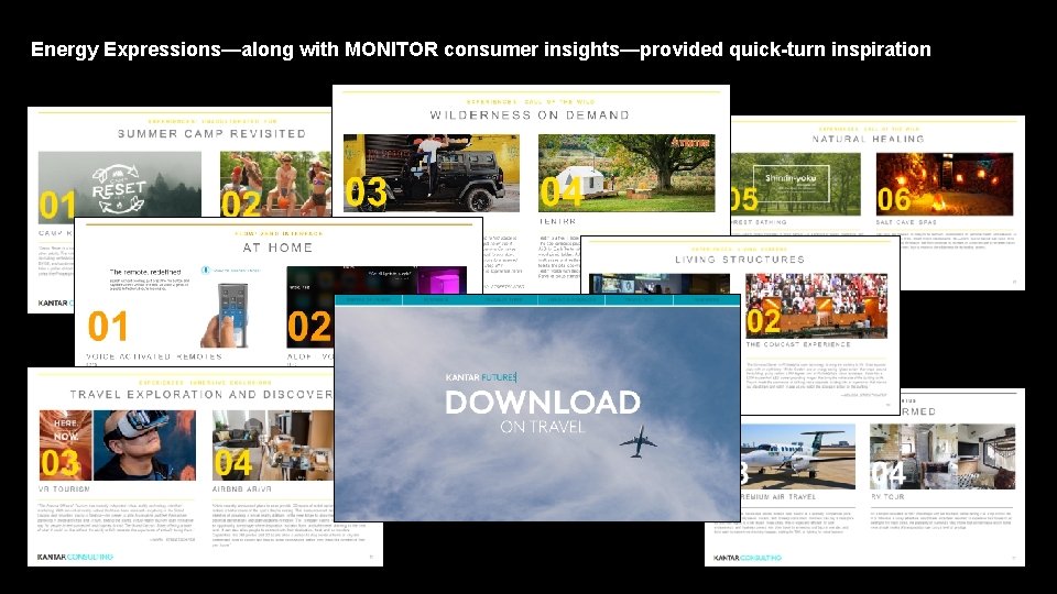 Energy Expressions—along with MONITOR consumer insights—provided quick-turn inspiration 21 