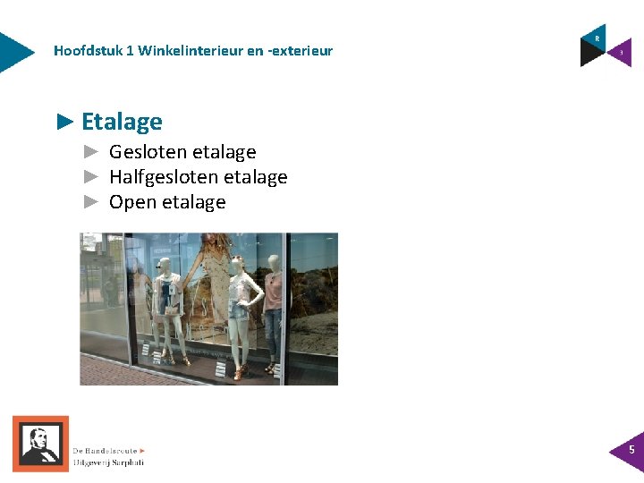 Hoofdstuk 1 Winkelinterieur en -exterieur ► Etalage ► Gesloten etalage ► Halfgesloten etalage ►