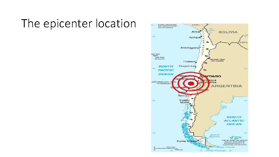 The epicenter location 