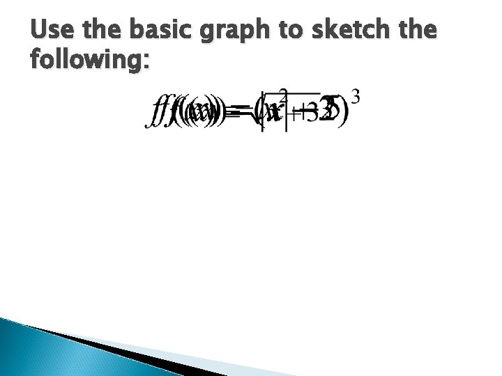 Use the basic graph to sketch the following: 