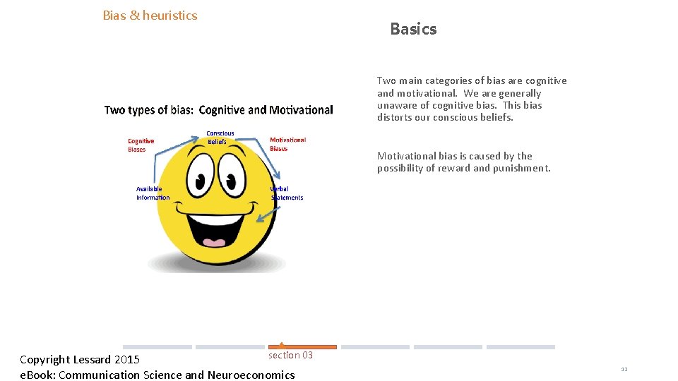 Bias & heuristics Basics Two main categories of bias are cognitive and motivational. We Bias & heuristics Basics Two main categories of bias are cognitive and motivational. We