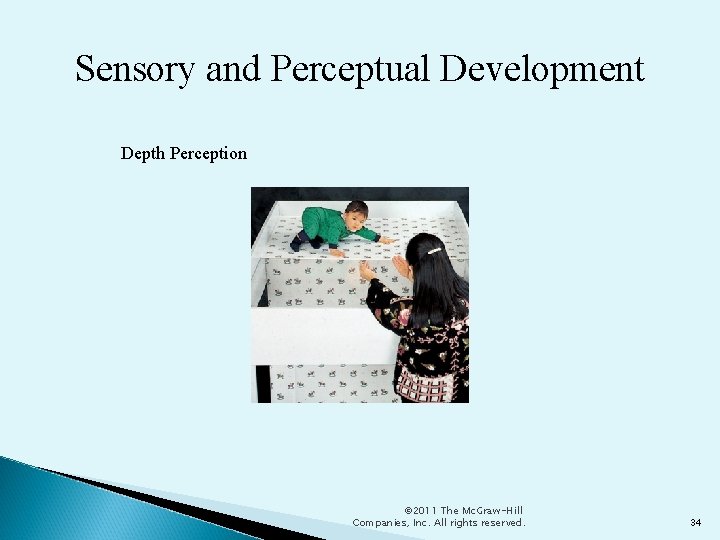 Sensory and Perceptual Development Depth Perception © 2011 The Mc. Graw-Hill Companies, Inc. All