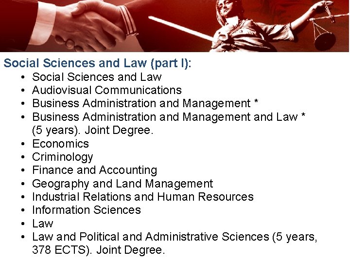 15 reasons to study at the University of Granada Social Sciences and Law (part