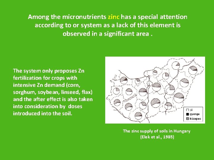 Among the micronutrients zinc has a special attention according to or system as a