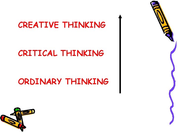 CREATIVE THINKING CRITICAL THINKING ORDINARY THINKING 