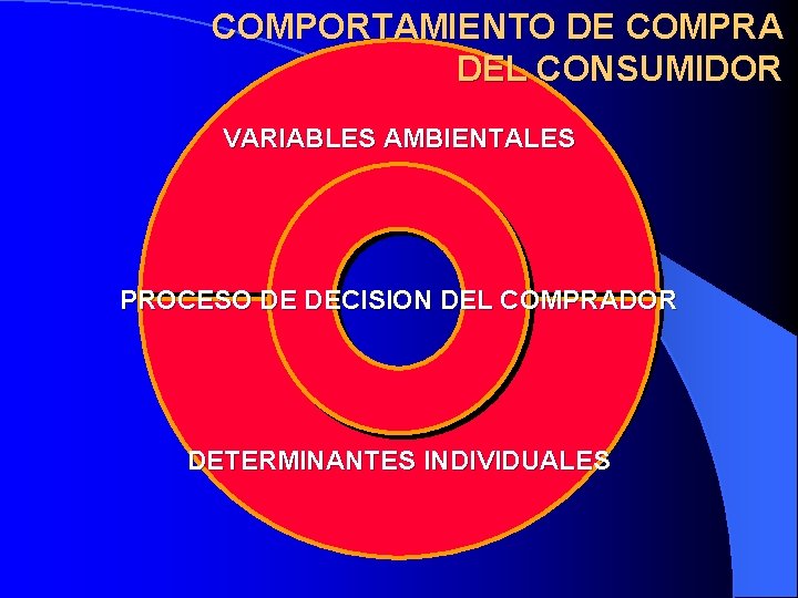 COMPORTAMIENTO DE COMPRA DEL CONSUMIDOR VARIABLES AMBIENTALES PROCESO DE DECISION DEL COMPRADOR DETERMINANTES INDIVIDUALES