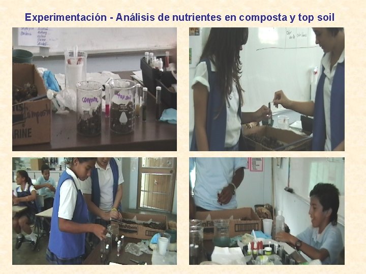 Experimentación - Análisis de nutrientes en composta y top soil 