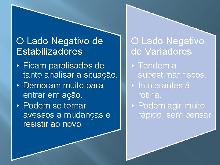 O Lado Negativo de Estabilizadores O Lado Negativo de Variadores • Ficam paralisados de