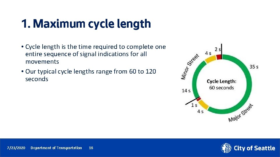 1. Maximum cycle length • Cycle length is the time required to complete one