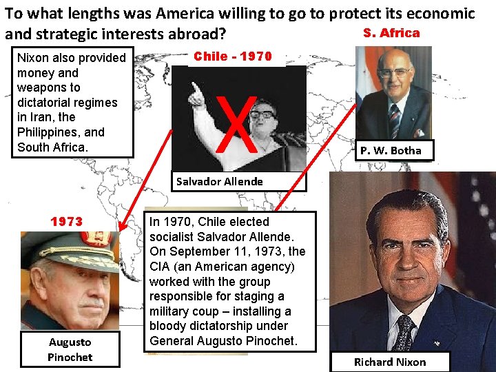 To what lengths was America willing to go to protect its economic S. Africa