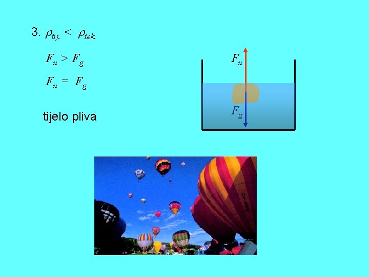 3. tij. < tek. Fu > F g Fu Fu = F g tijelo