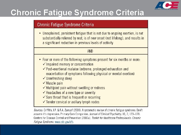 Chronic Fatigue Syndrome Criteria 
