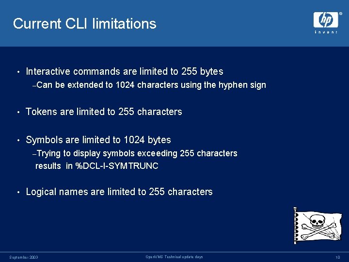 Current CLI limitations • Interactive commands are limited to 255 bytes –Can be extended Current CLI limitations • Interactive commands are limited to 255 bytes –Can be extended