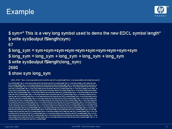 Example $ sym=" This is a very long symbol used to demo the new Example $ sym=" This is a very long symbol used to demo the new