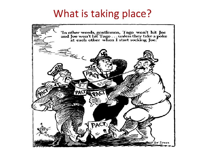 What is taking place? 