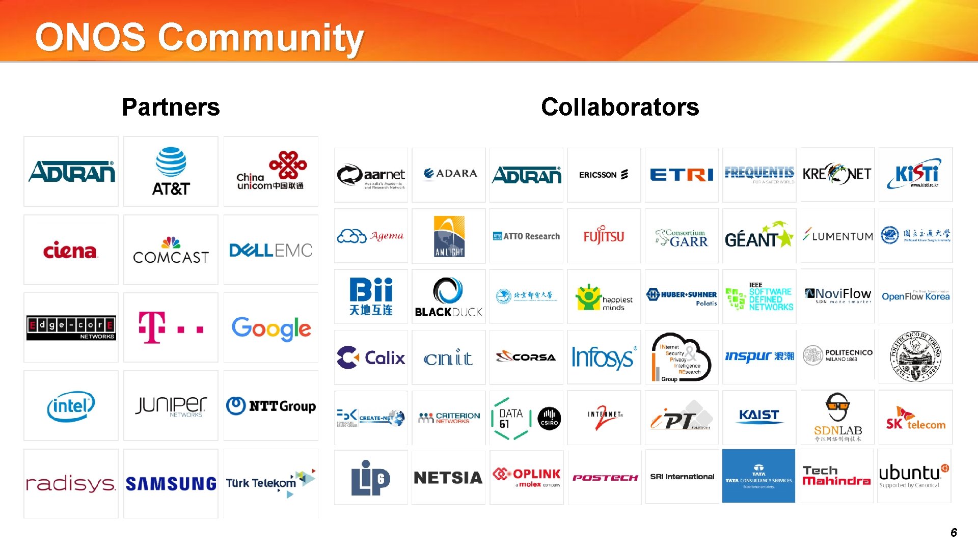 ONOS Community Partners Collaborators 6 