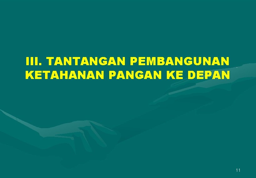 III. TANTANGAN PEMBANGUNAN KETAHANAN PANGAN KE DEPAN 11 