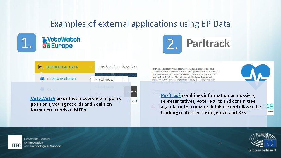 Examples of external applications using EP Data 1. Vote. Watch provides an overview of Examples of external applications using EP Data 1. Vote. Watch provides an overview of