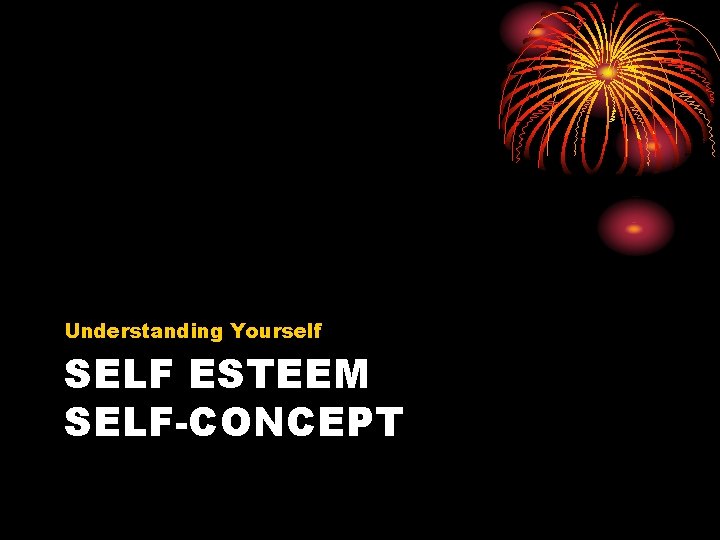 Understanding Yourself SELF ESTEEM SELF-CONCEPT 