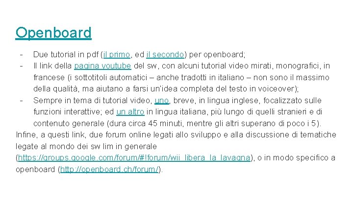 Openboard - Due tutorial in pdf (il primo, ed il secondo) per openboard; Il