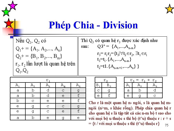 Phép Chia - Division Thì Q 3 có quan hệ r 3 được xác