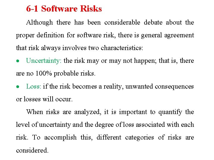 Software engineering Chapter 6 Risk Analysis and Management