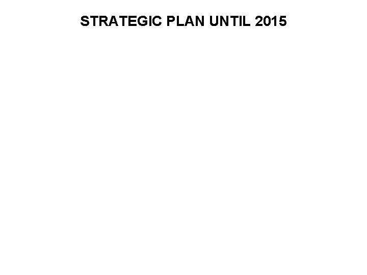 STRATEGIC PLAN UNTIL 2015 