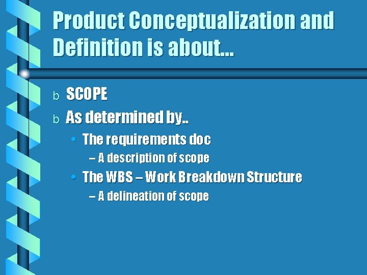 Product Conceptualization and Definition is about… b b SCOPE As determined by. . • Product Conceptualization and Definition is about… b b SCOPE As determined by. . •
