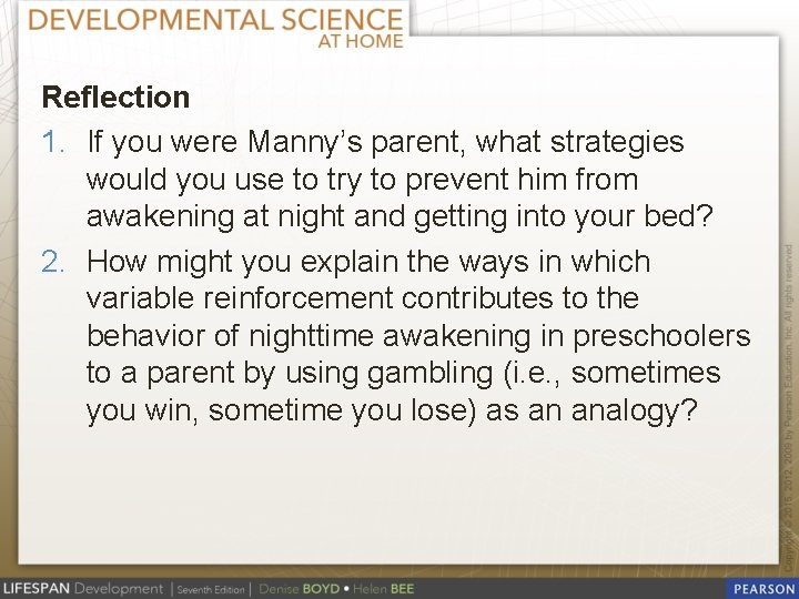 Reflection 1. If you were Manny’s parent, what strategies would you use to try