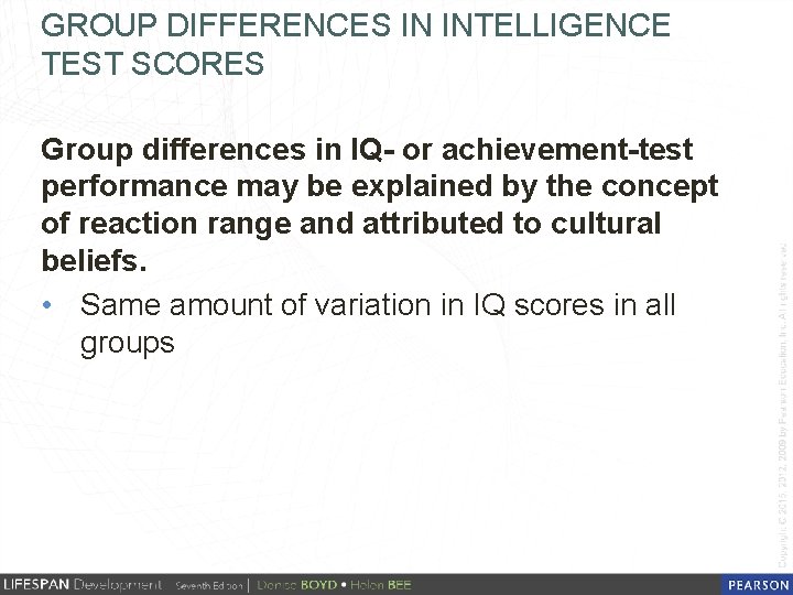 GROUP DIFFERENCES IN INTELLIGENCE TEST SCORES Group differences in IQ- or achievement-test performance may