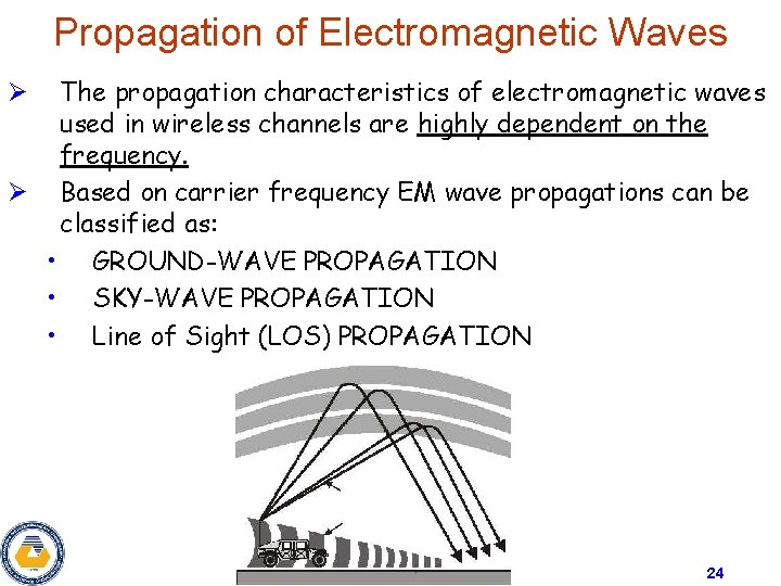 Propagation of Electromagnetic Waves The propagation characteristics of electromagnetic waves used in wireless channels