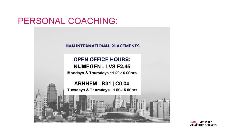 PERSONAL COACHING: 