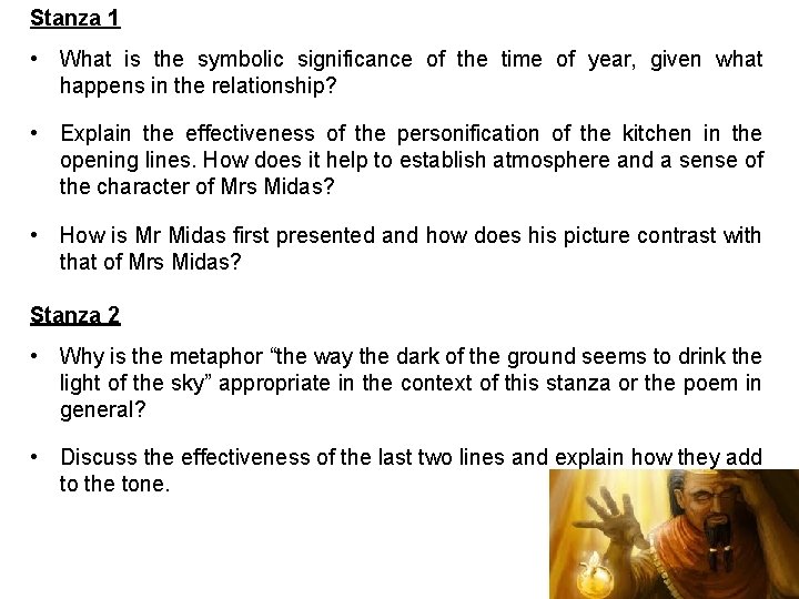 Stanza 1 • What is the symbolic significance of the time of year, given