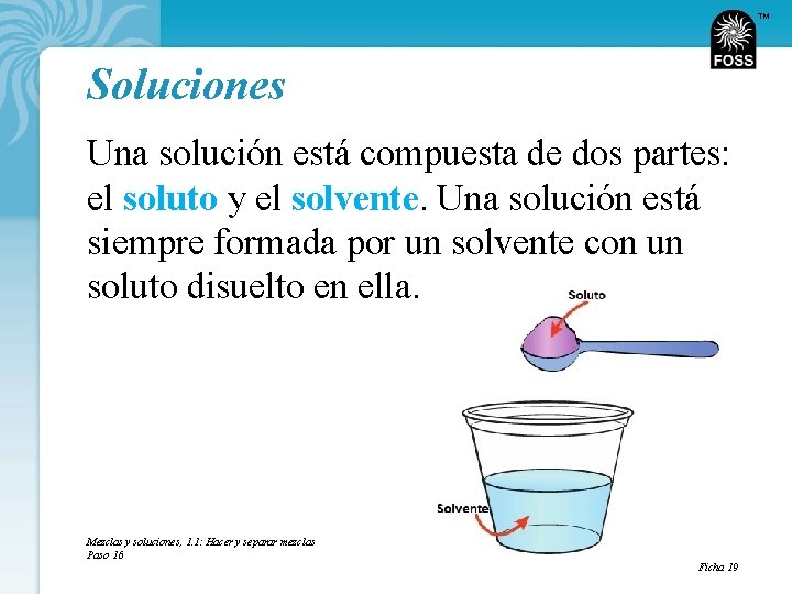 TM Soluciones Una solución está compuesta de dos partes: el soluto y el solvente.