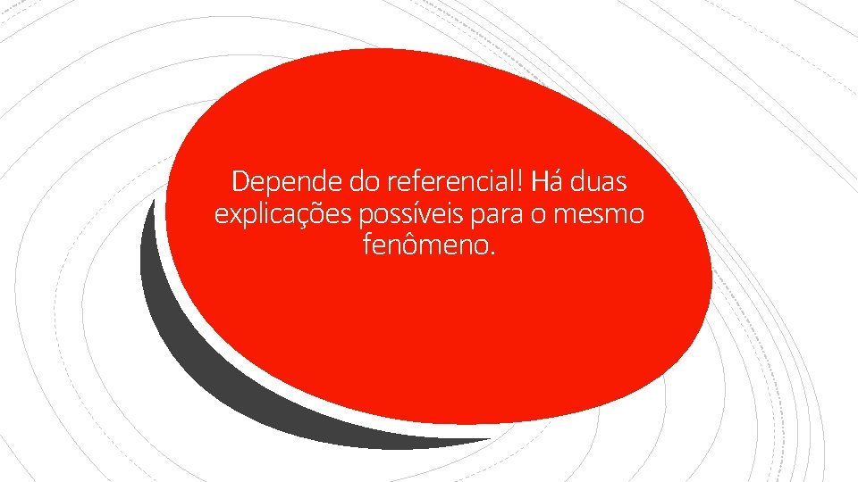 Depende do referencial! Há duas explicações possíveis para o mesmo fenômeno. 