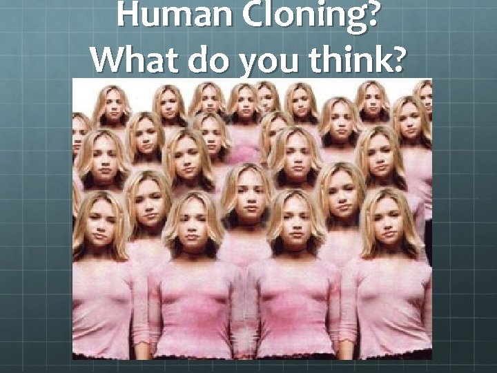Human Cloning? What do you think? Human Cloning? What do you think?