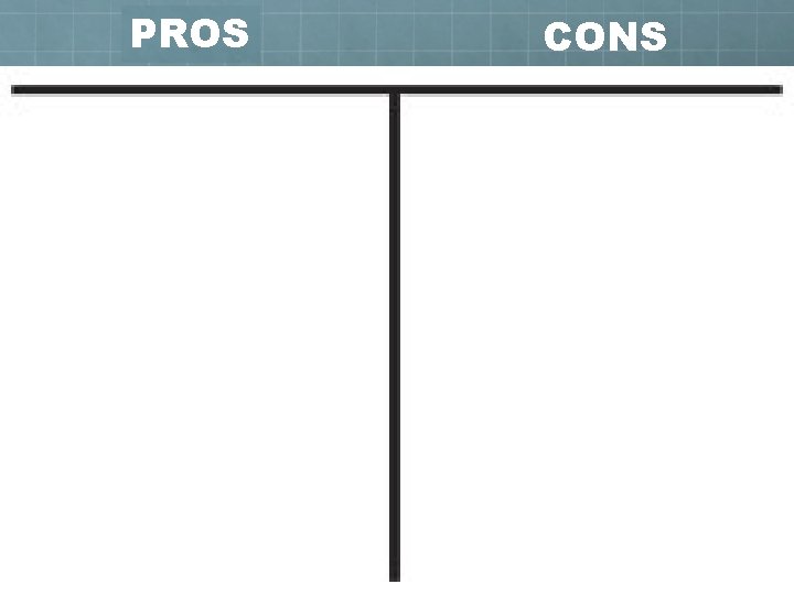 PROS CONS PROS CONS