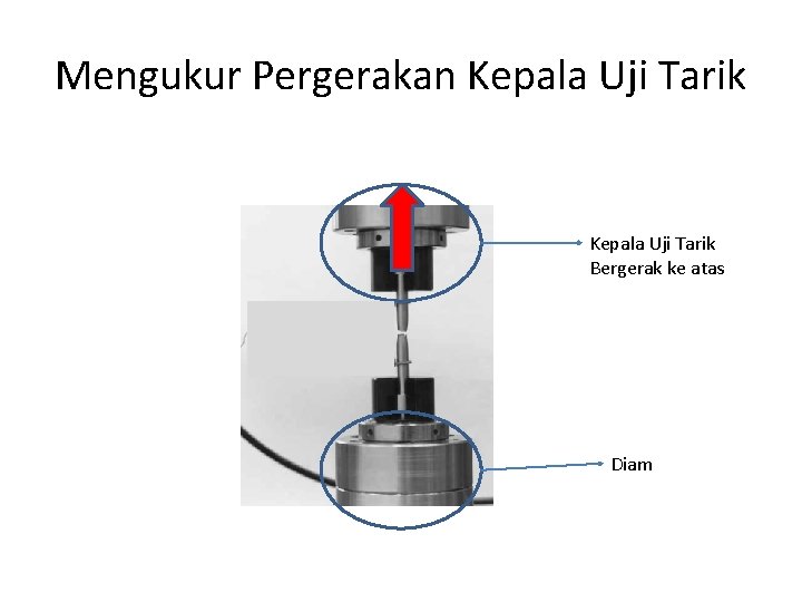 Mengukur Pergerakan Kepala Uji Tarik Bergerak ke atas Diam 