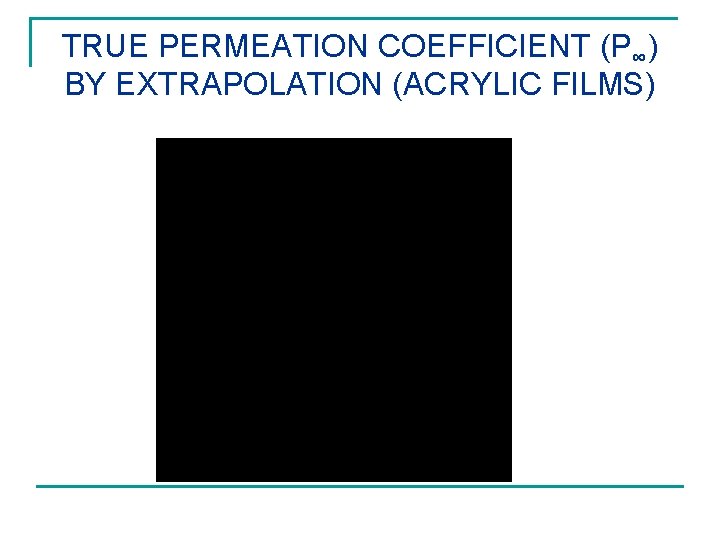TRUE PERMEATION COEFFICIENT (P∞) BY EXTRAPOLATION (ACRYLIC FILMS) 