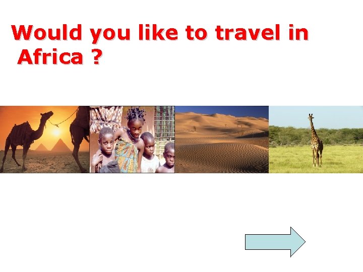 Would you like to travel in Africa ? Would you like to travel in Africa ?